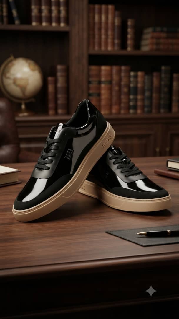 BOSS Elite Marine: Sneaker Cuir Premium